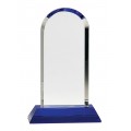 CRY273   Clear Crystal Dome on Blue Pedestal Base 